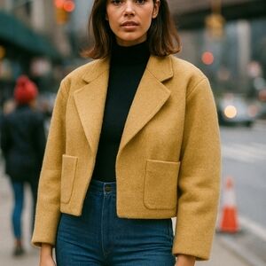 Kaufmanfranco Virgin Wool Two Tone Cape/ Jacket Size Small